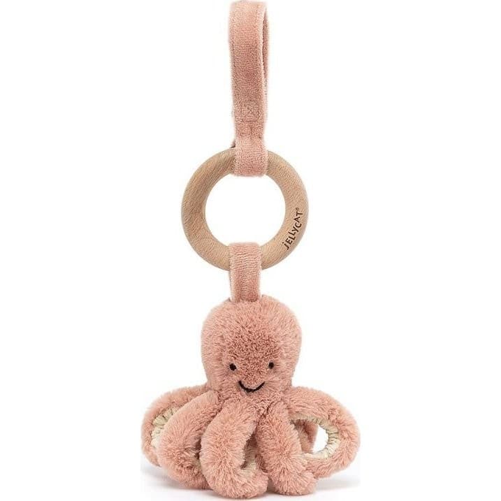 Jellycat Hochet en bois Odell Pieuvre Rose Octopus