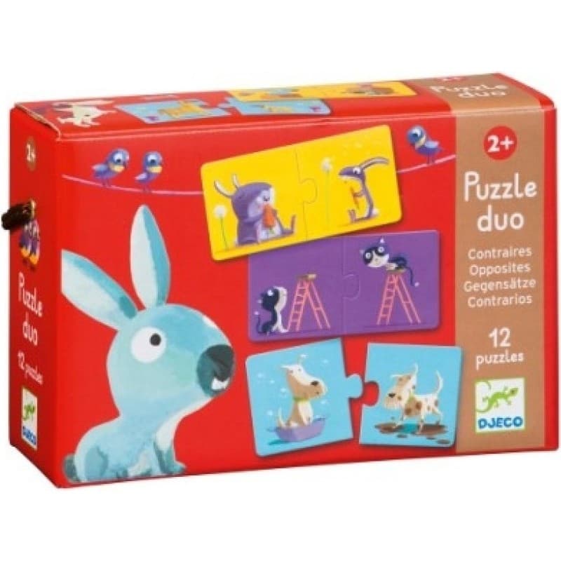 Djeco Puzzle duo Animaux Associer les contraires