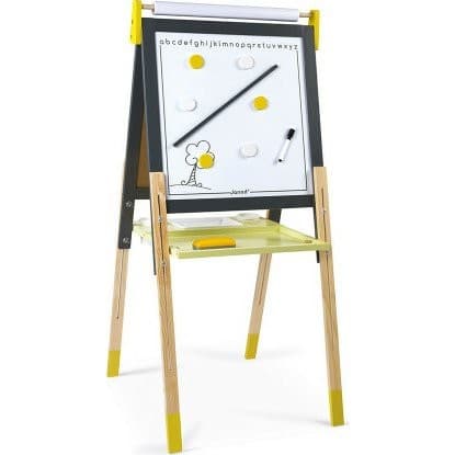 Janod Tableau en bois réglable Gris Jaune