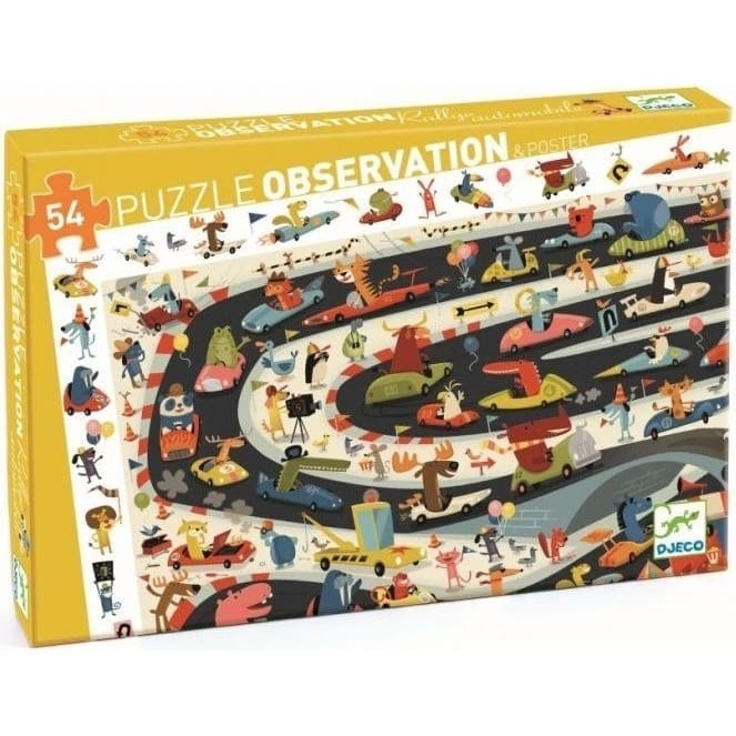 Djeco Puzzle observation Automobiles de rallye 54 pièces