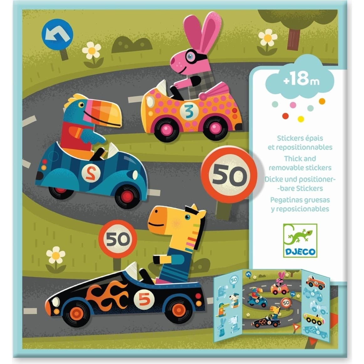 Djeco Stickers repositionnables Circuit Voiture