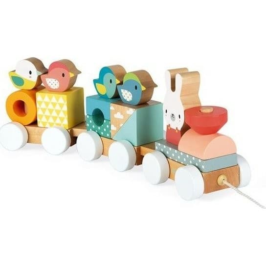 Janod Train en bois à tirer Pure