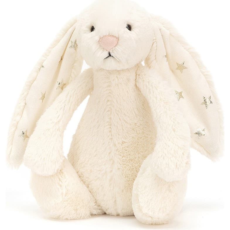 Jellycat Peluche lapin bashful blanc étoile Twinkle 18 cm