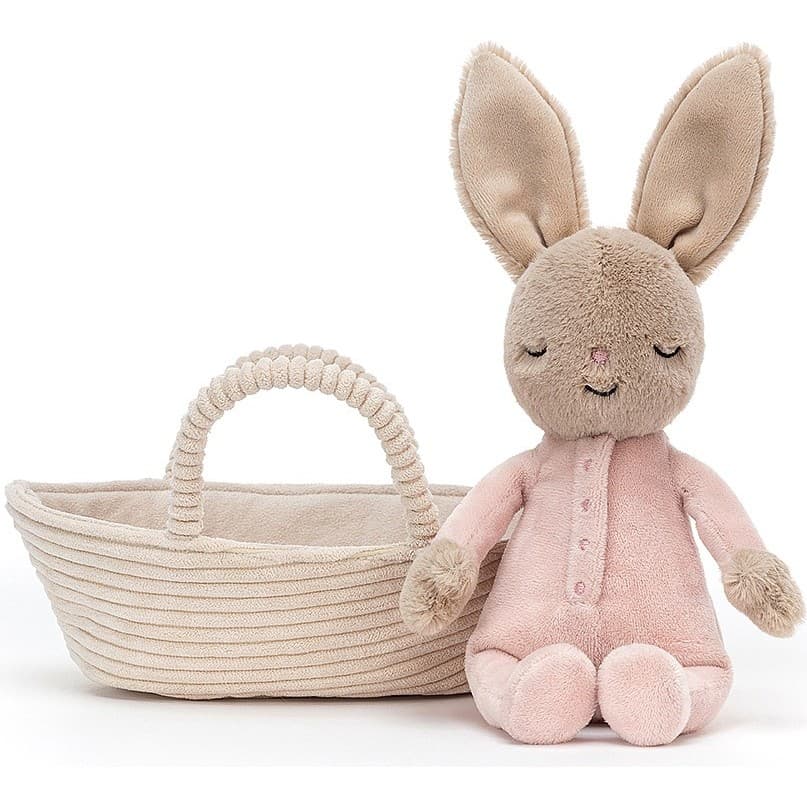 Jellycat Peluche Lapin avec son panier RockABye