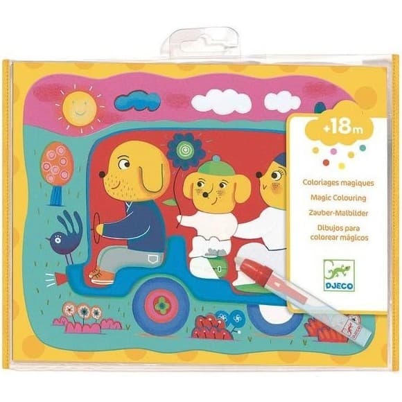 Djeco Coloriages magiques Caché en route Dès 18 mois