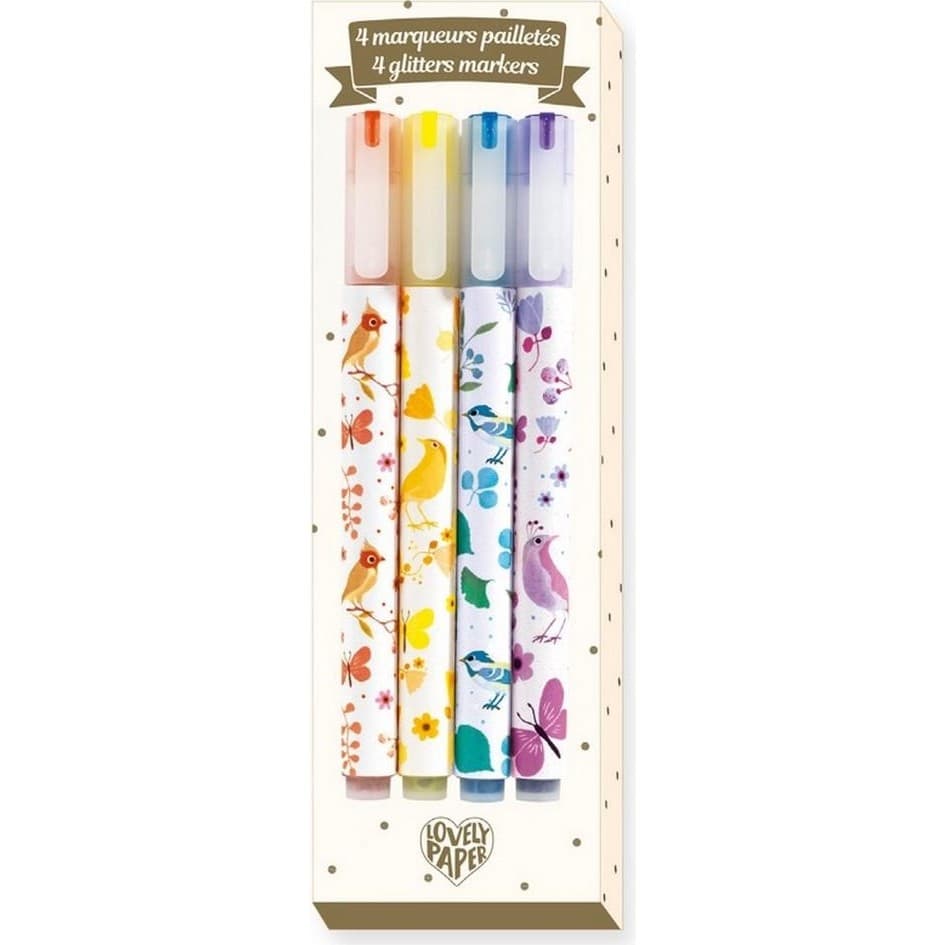 Djeco Crayons Marqueurs pailletés Tinou 