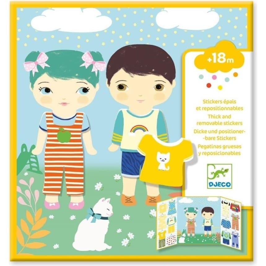 Djeco Stickers autocollants Vêtements Dès 18 mois