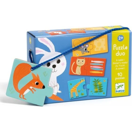 Djeco Puzzle Duo 10 x 2 pièces : A table !