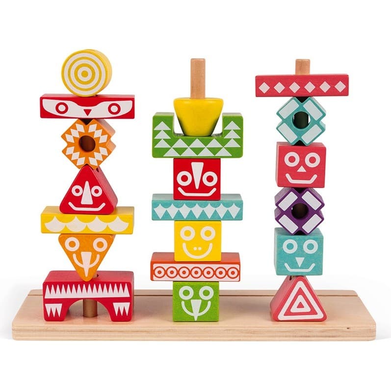 Janod Edutotem Jeu puzzle en bois à empiler
