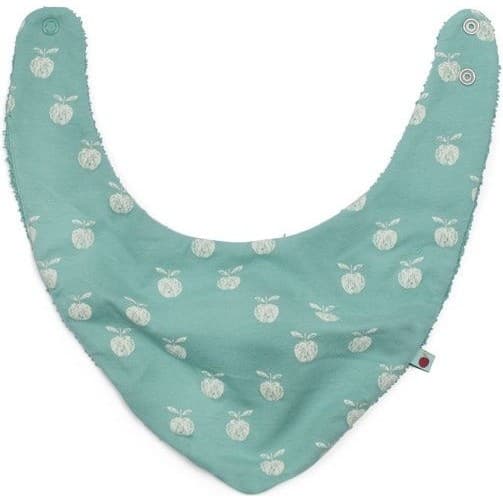 Moulin Roty Bavoir Bébé Bandana vert Pomme des Bois