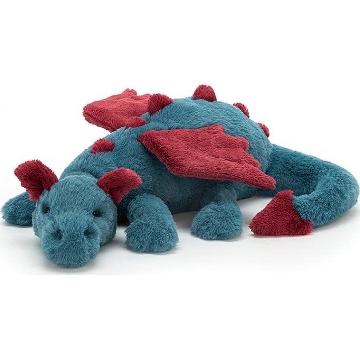 Jellycat Peluche Dragon bleu vert Dexter 50 cm