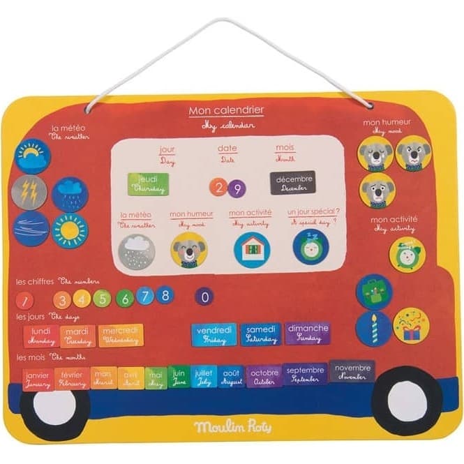 Moulin Roty Semainier magnétique pour enfant Les Popipop