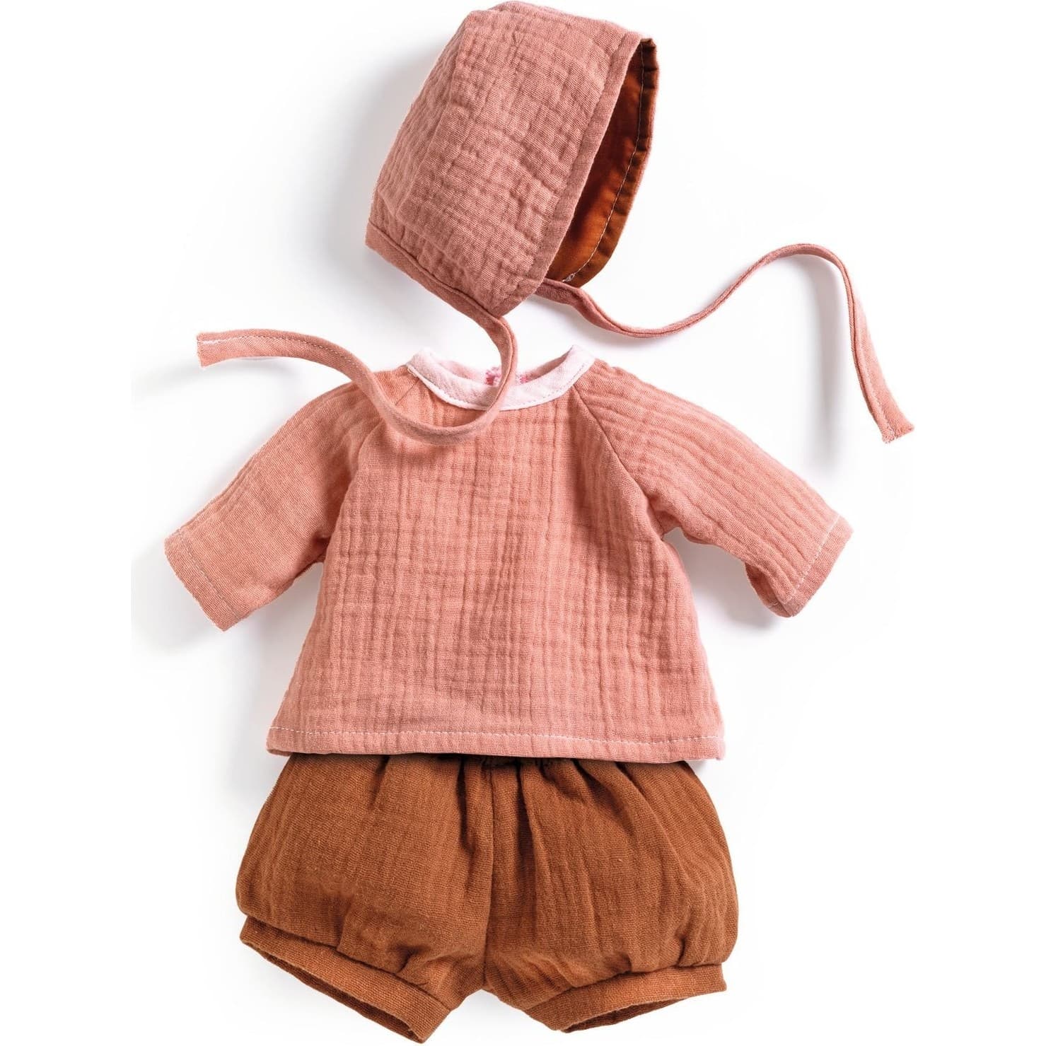 Djeco Vêtements Pêche Short, Pull, Bonnet pour poupée Pomea