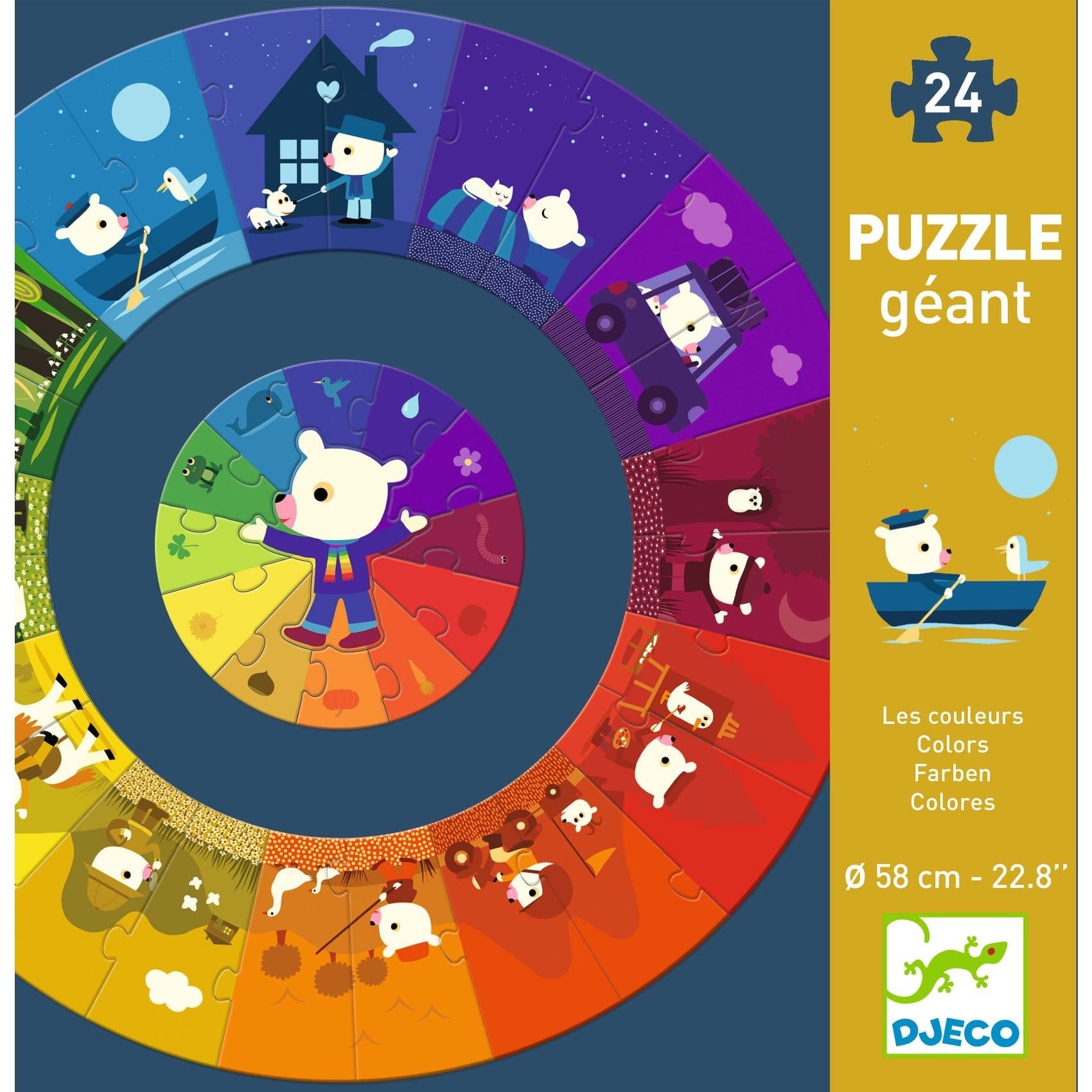 Djeco Puzzle géant Les couleurs 24 pieces