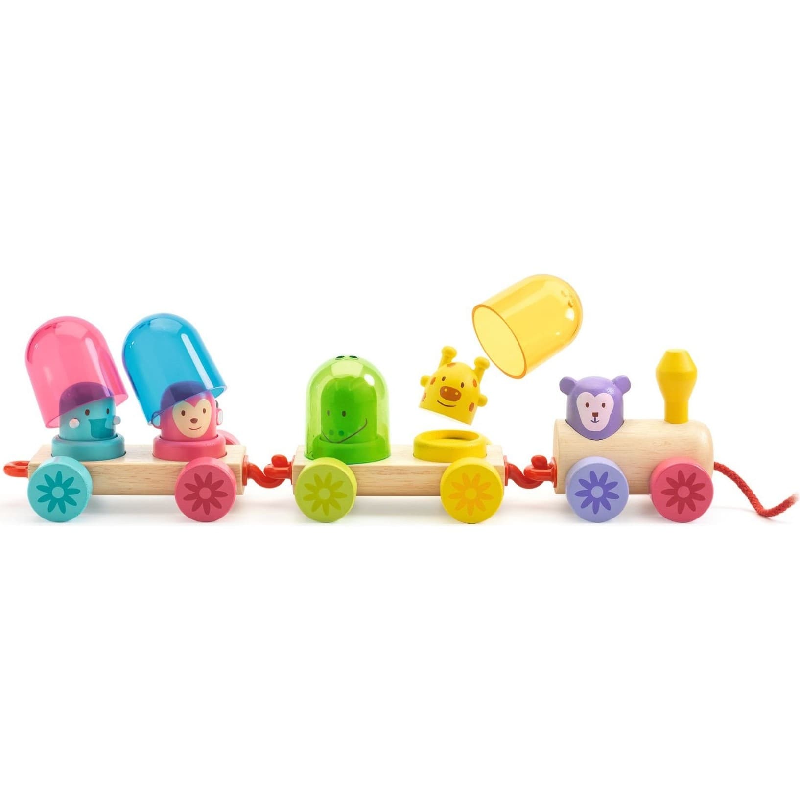 Djeco Train en bois Rainbow Train Apprentissage des couleurs