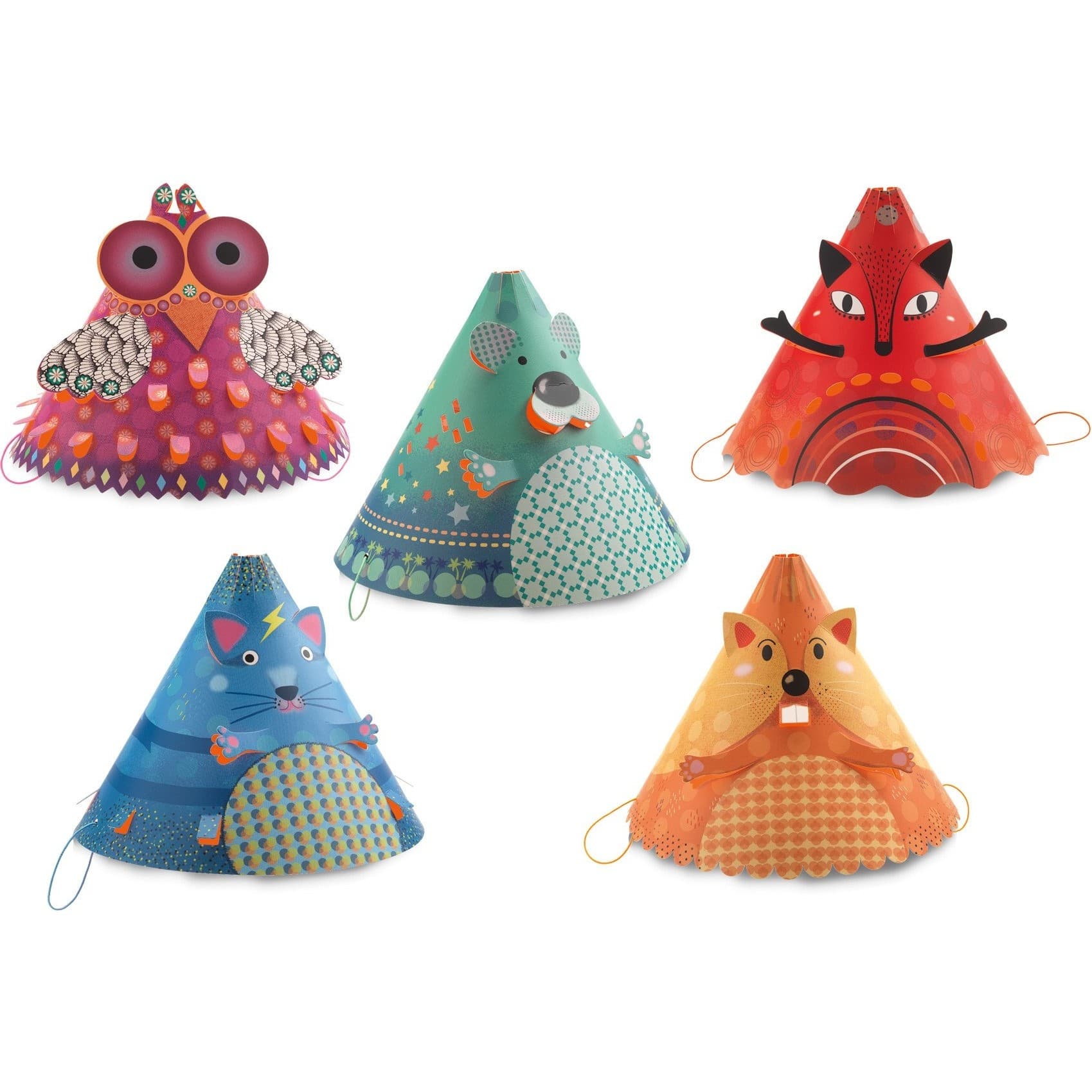 Djeco Chapeaux enfant fête Anniversaire Animo Rigolo (8 pièces)