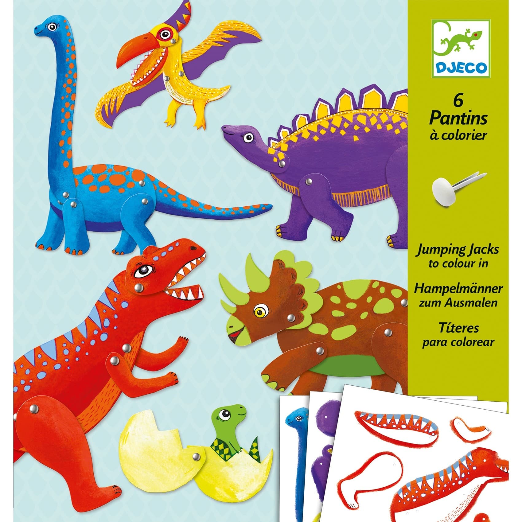 Djeco Peinture et Fabrication Petits pantins dinosaures