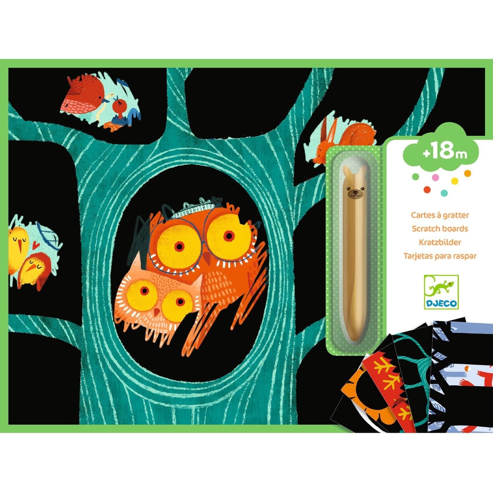 Djeco Cartes à gratter Apprendre sur les animaux Dès 18 mois