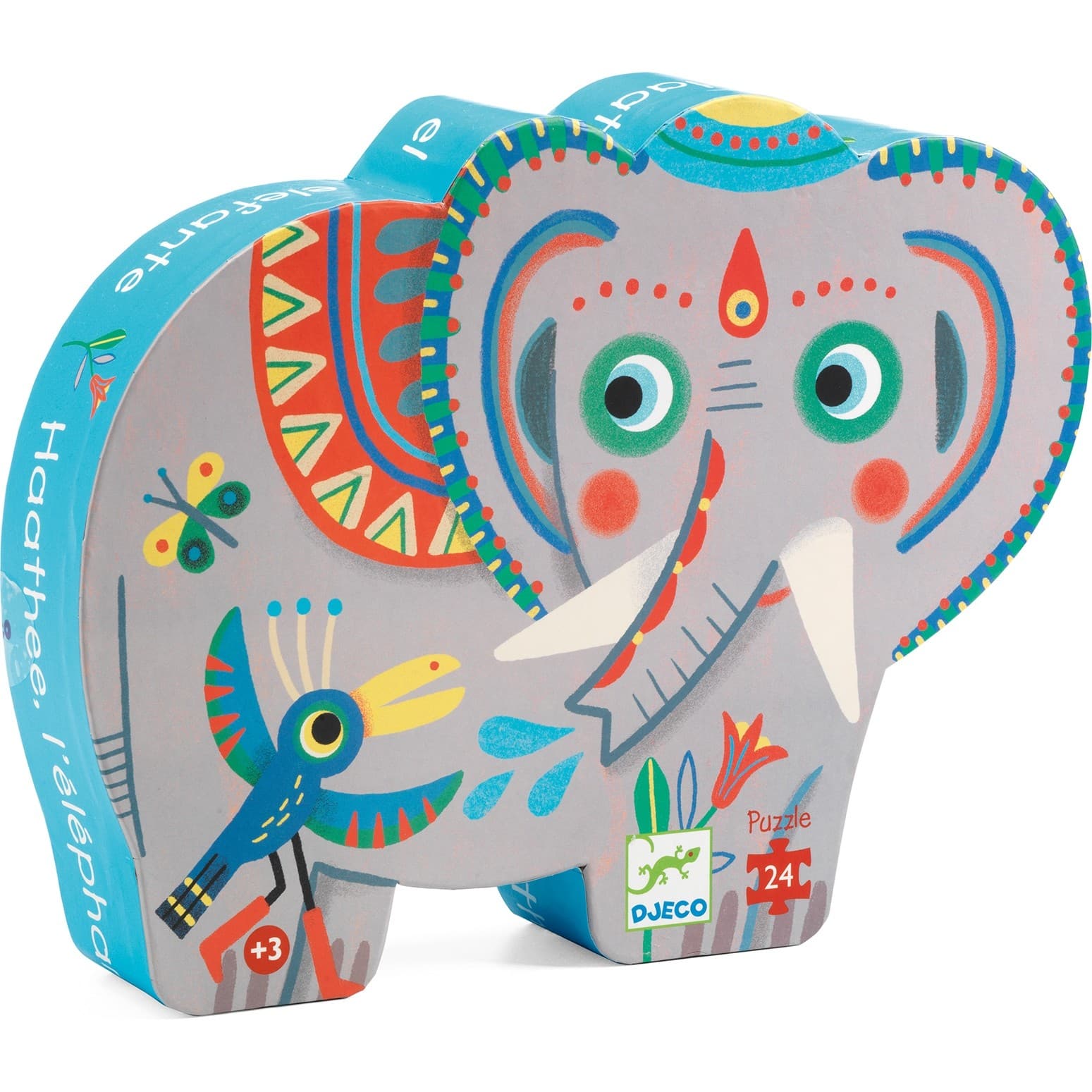 Djeco Puzzle Silhouette 24 pièces : Haathee, éléphant d'Asie