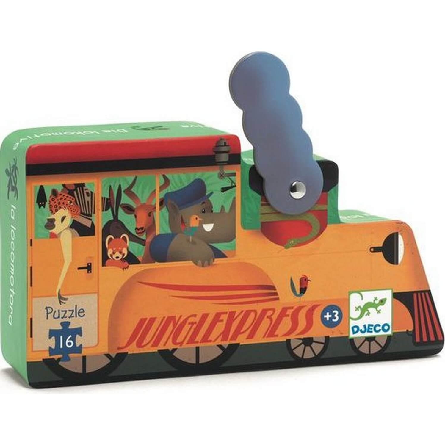 Djeco Puzzle 16 pièces : La locomotive