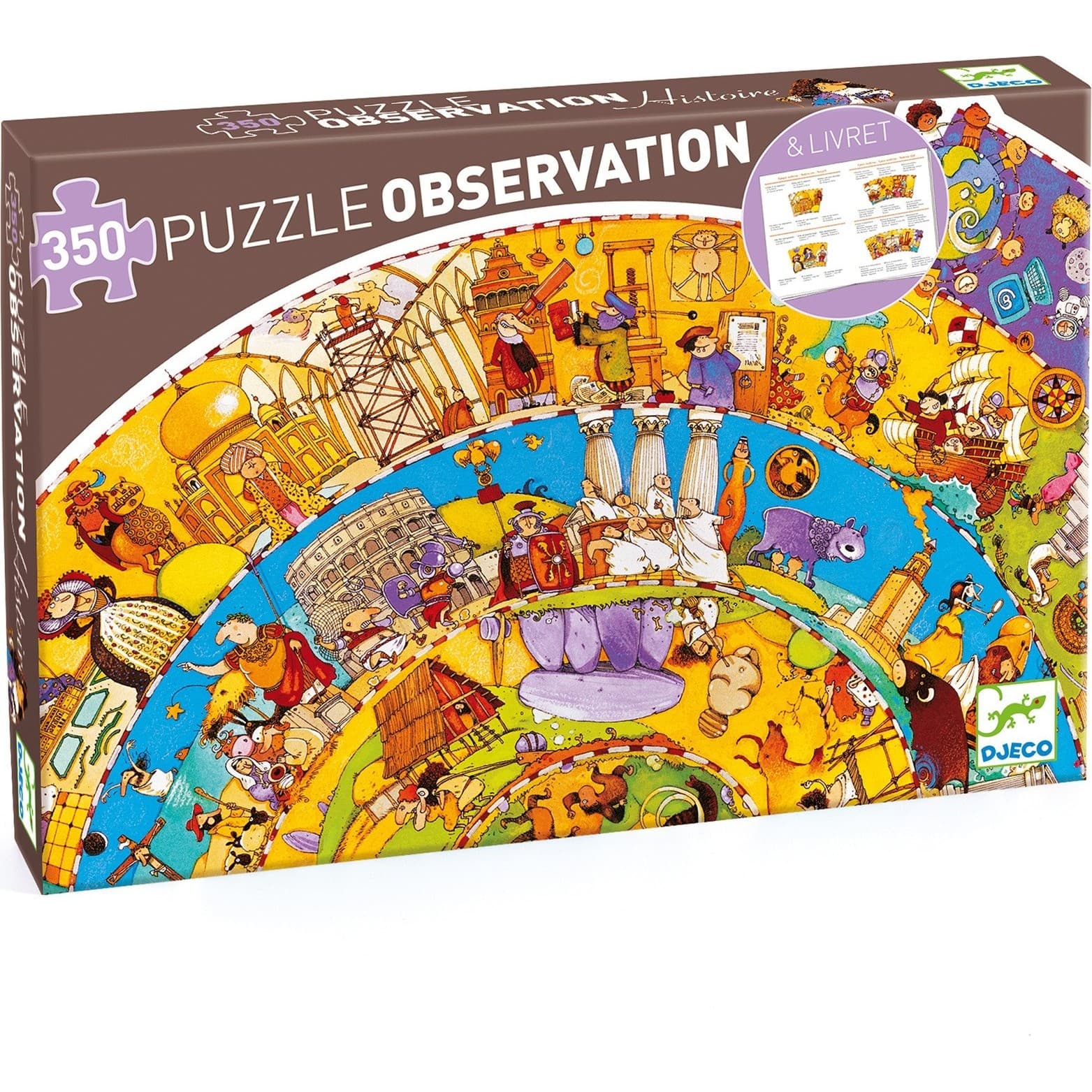 Djeco Puzzle 350 pièces rond Puzzle observation : Histoire