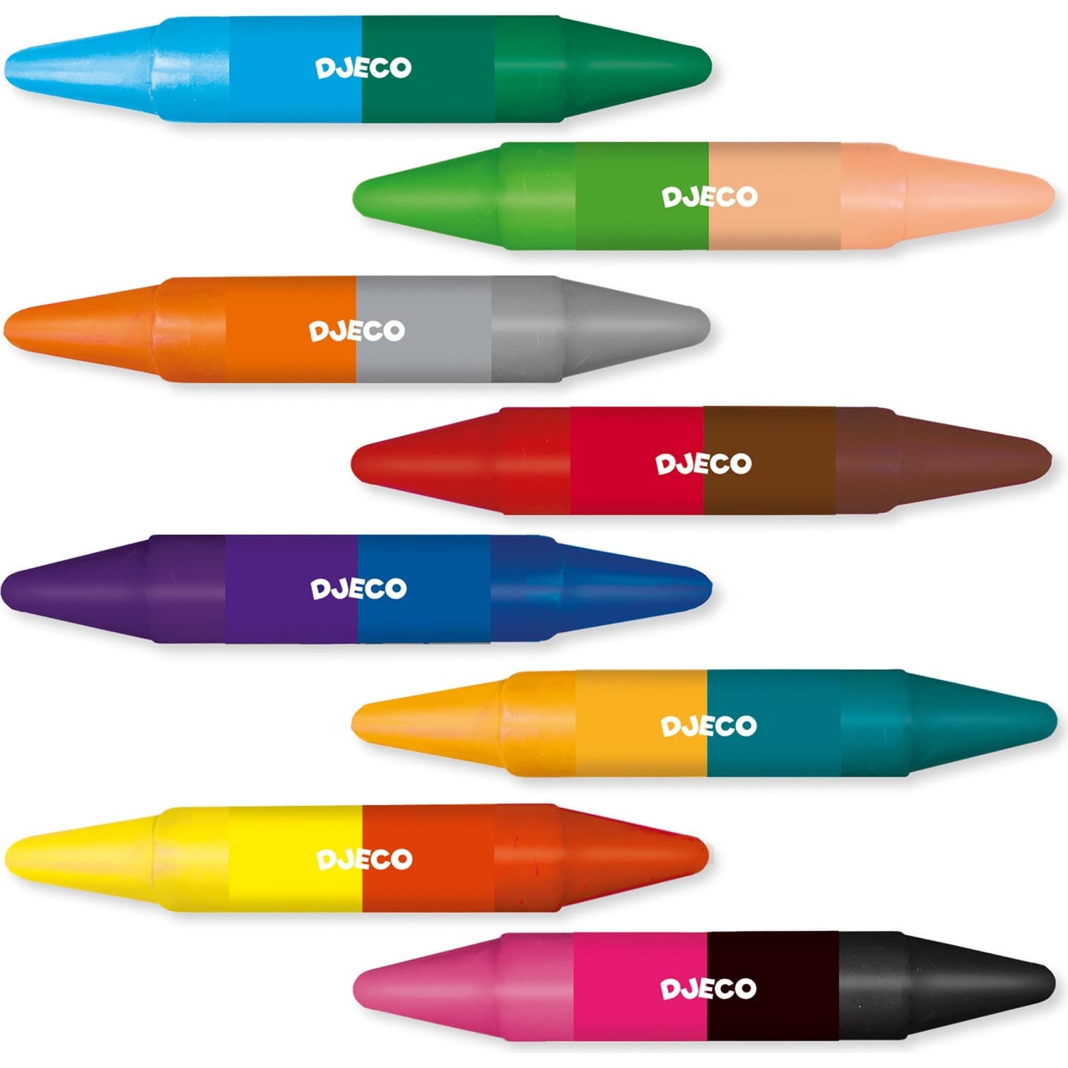 Djeco 8 crayons de cire double côtés