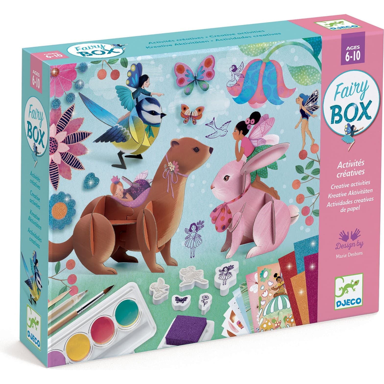 Djeco Fairy Box coffret 6 activités créatives Thème des fées