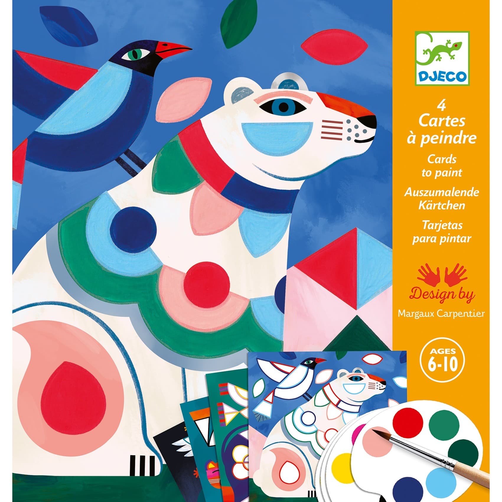 Djeco Cartes à peindre Peinture gouache Le bestiaire