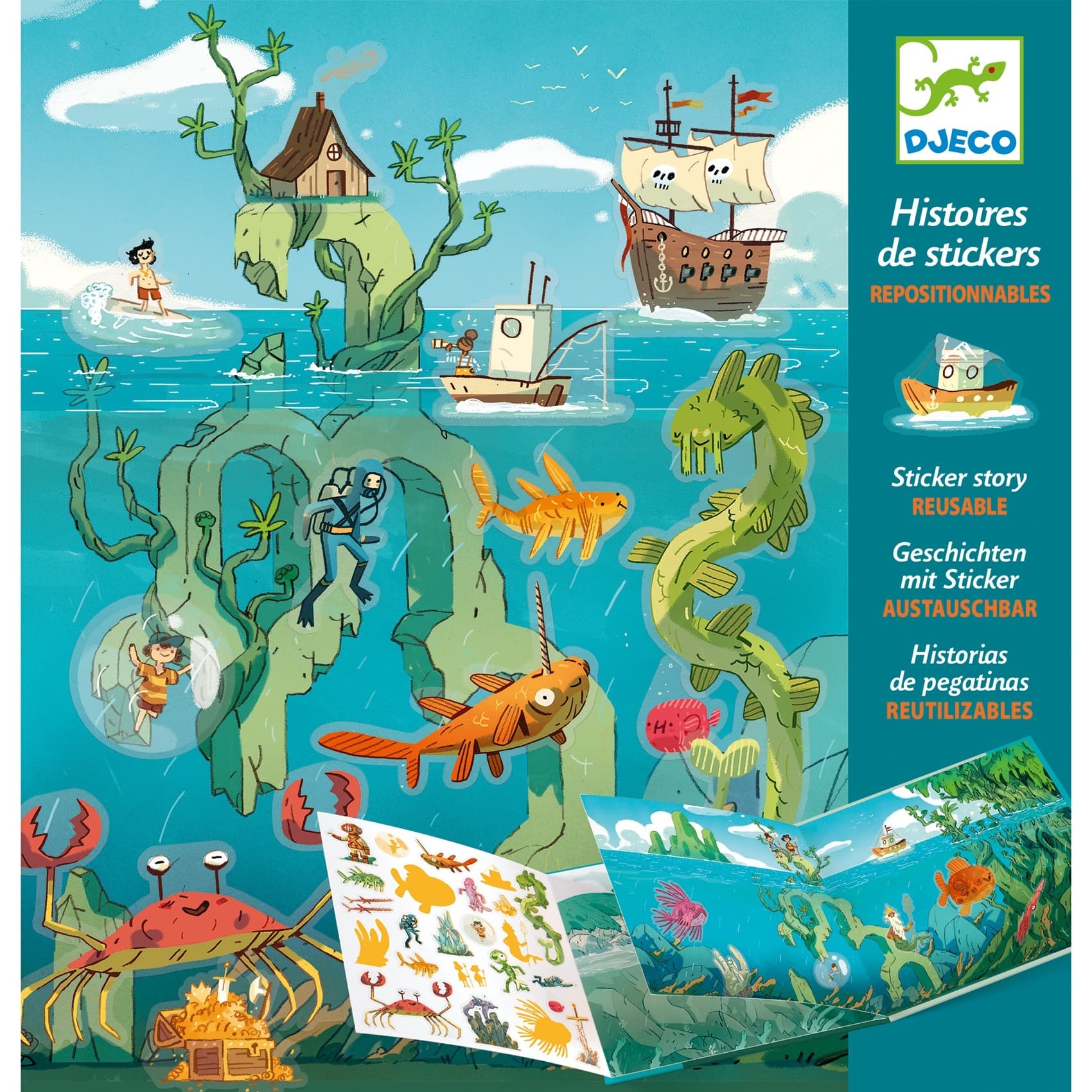 Djeco Stickers repositionnables Les aventures en mer