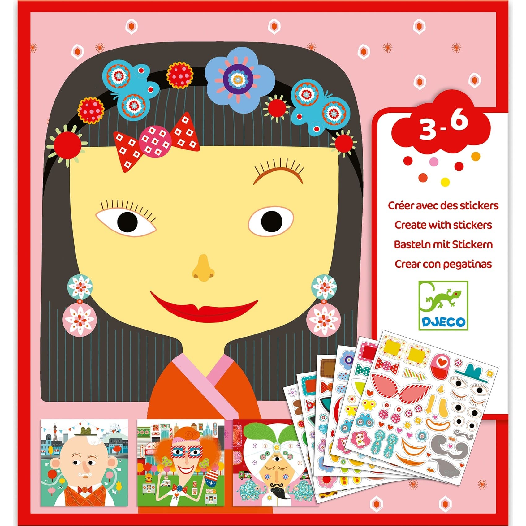 Djeco Stickers Créer des visages : Tous différents