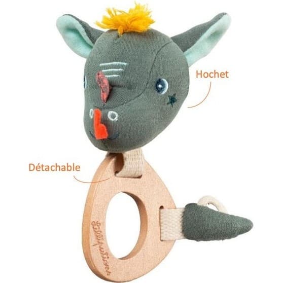 Lilliputiens Joe Le Dragon hochet en bois éco