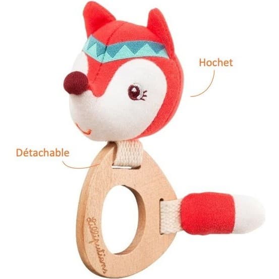 Lilliputiens Alice le Renard hochet en bois éco
