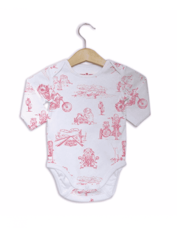 Body Coton Bio "Pink Biker" 18 mois