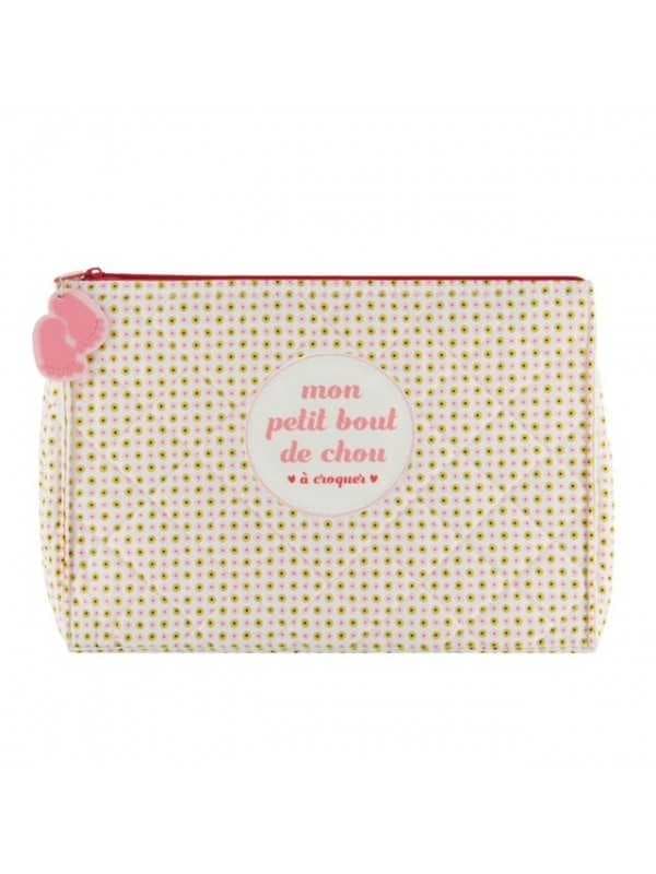 Trousse de toilette  "bout de chou" rose