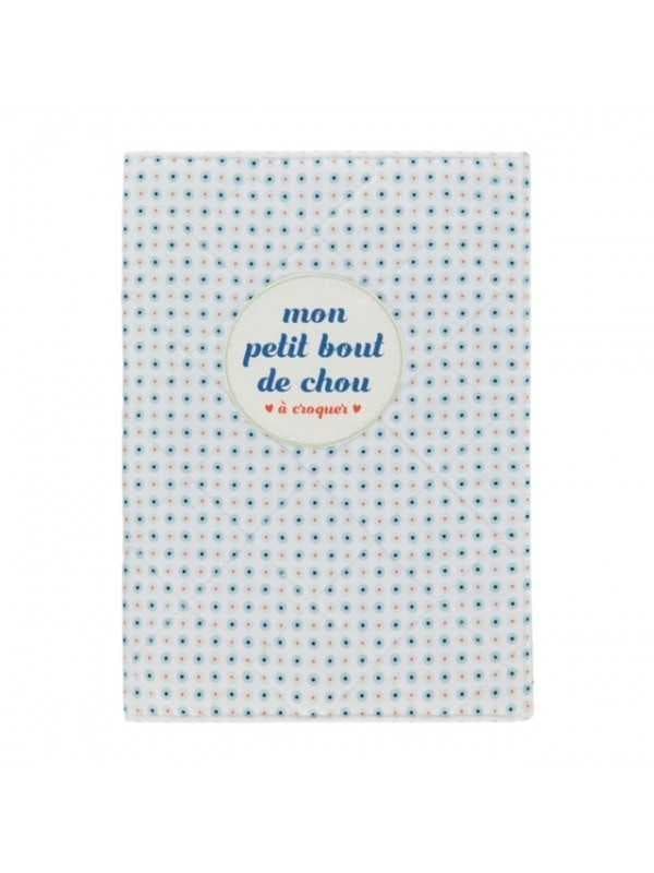 Protège carnet de santé "Bout de chou" bleu