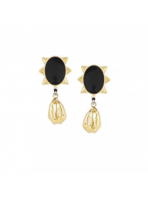 Boucles d'oreilles noires "Cauri"