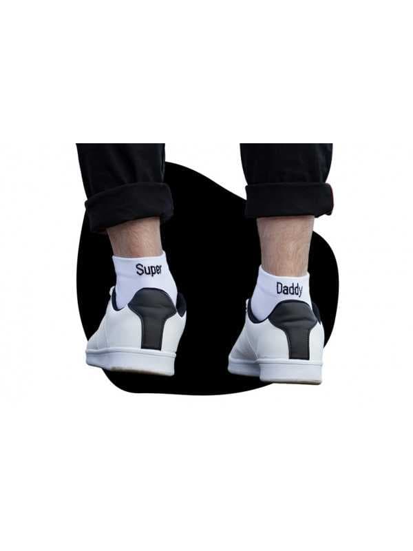 Chaussettes blanches Homme "Super Daddy"