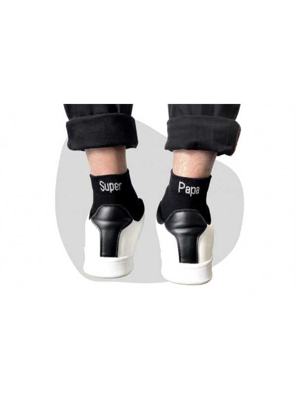 Chaussettes noires Homme "Super Papa"