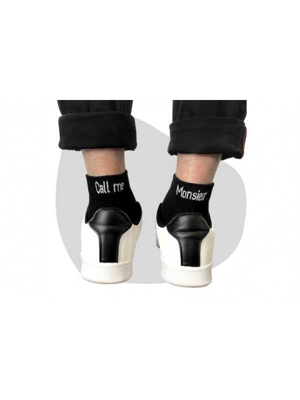 Chaussettes noires Homme "Call me Monsieur"