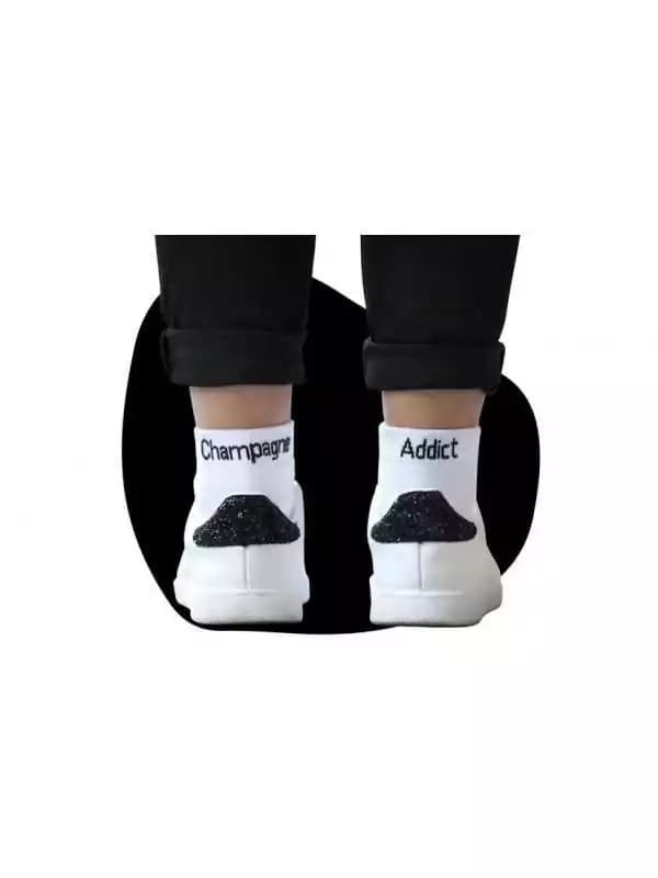 Chaussettes blanches Homme "Champagne Addict"