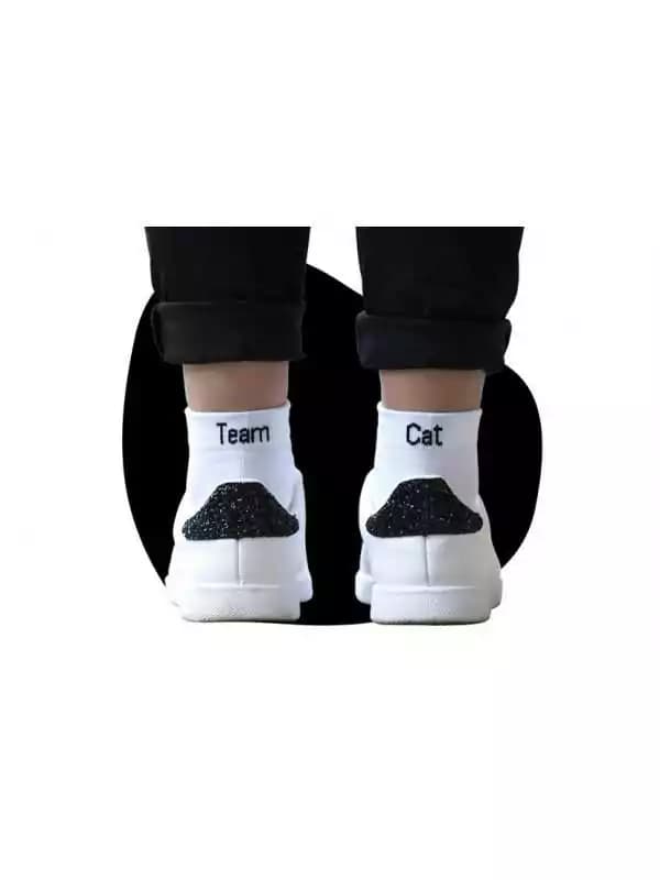 Chaussettes blanches Homme "Team Cat"