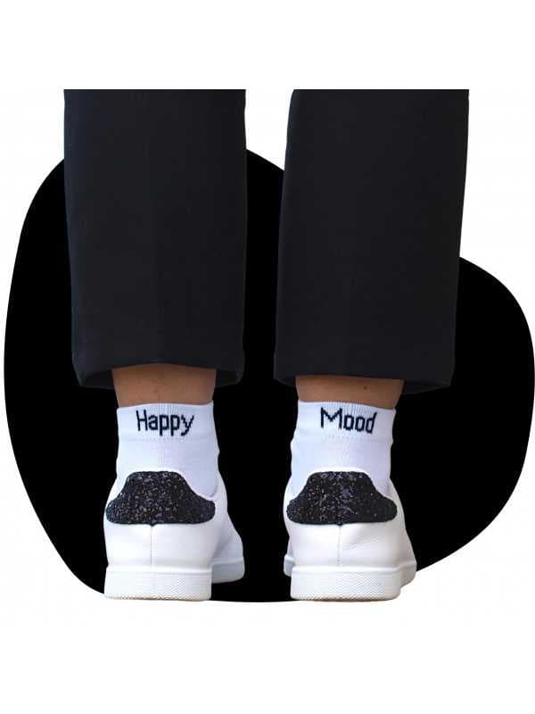 Chaussettes blanches Homme "Happy Mood"