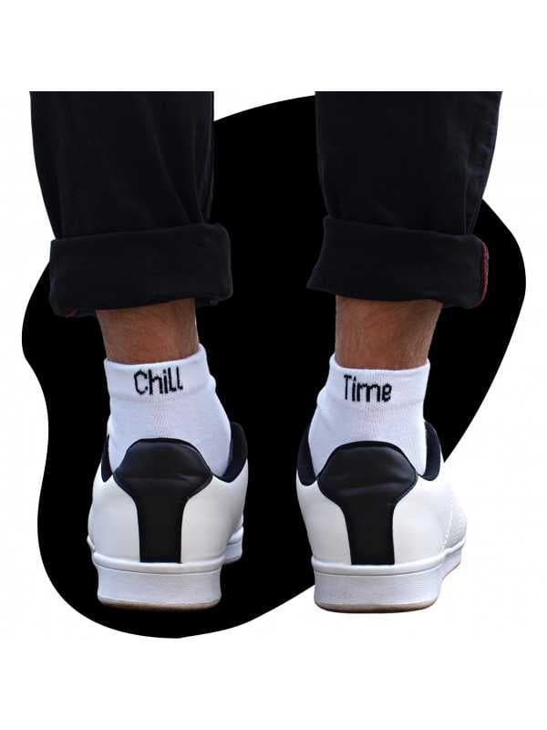 Chaussettes blanches Homme "Chill Time"