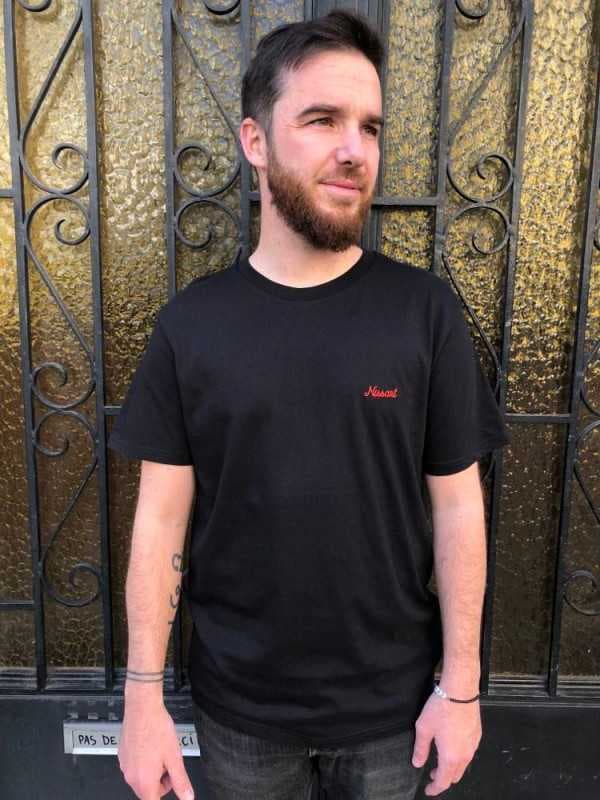 T-shirt homme noir coton bio "Nissart" S