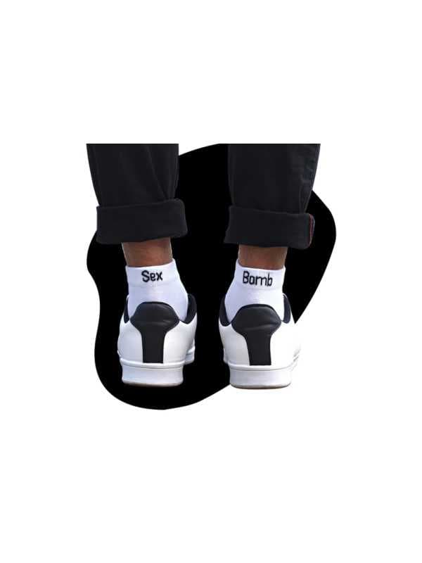 Chaussettes blanches Homme "Sex Bomb"