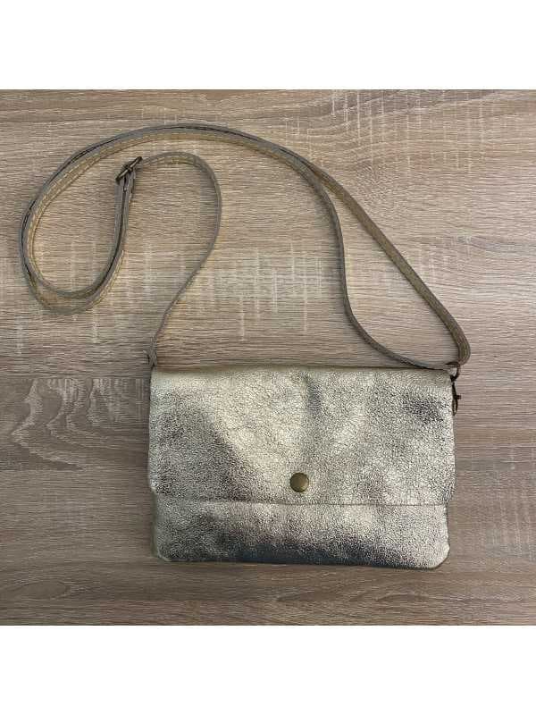 Sac/ pochette en cuir brillant doré - Lisa