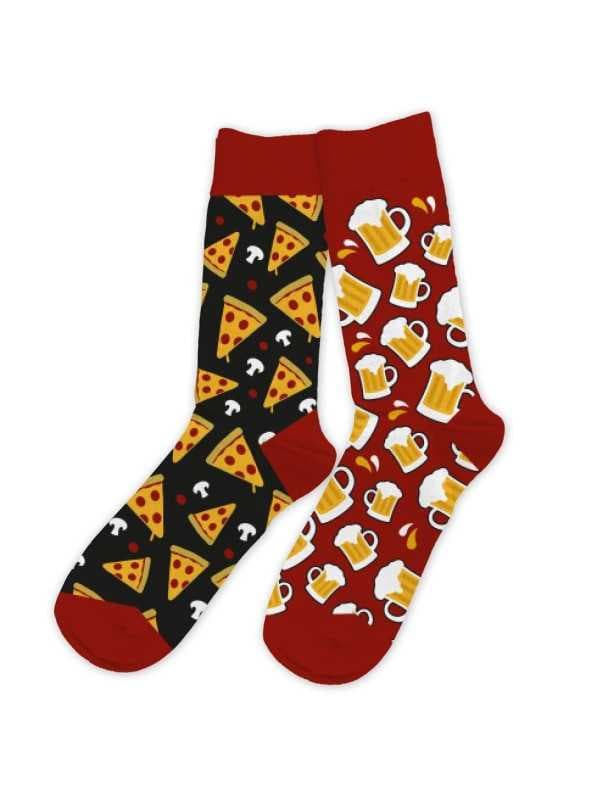 Chaussettes dépareillées- Pizza/ bière