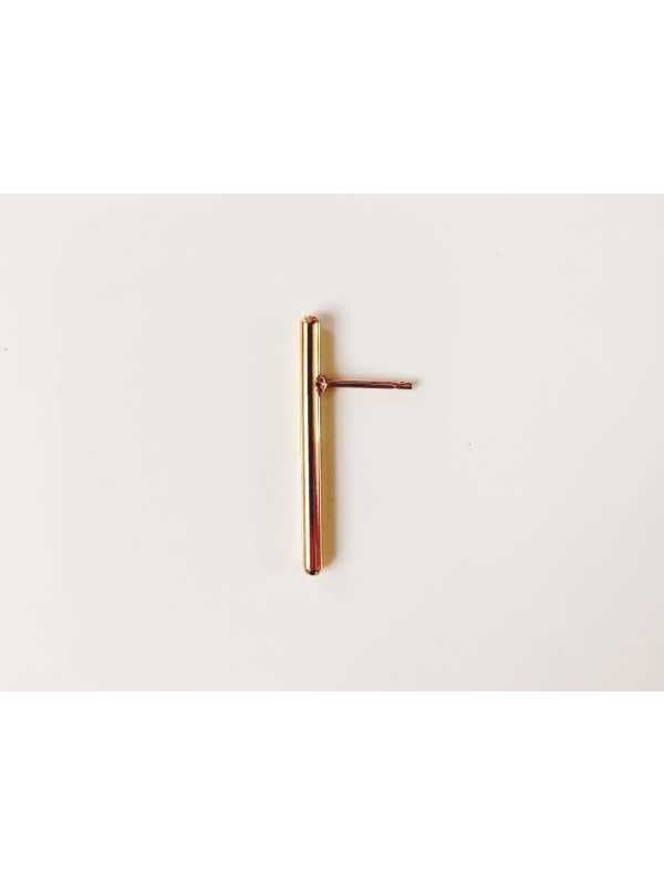 Boucles d'oreilles "droites" dorées à l'or fin