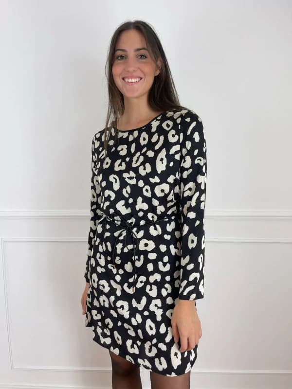 Robe léopard noire et blanche - Henriette S