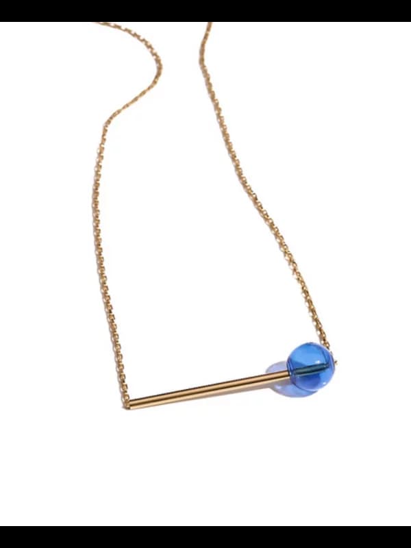 Collier doré et bleu - Mobile
